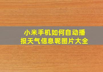 小米手机如何自动播报天气信息呢图片大全