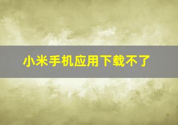 小米手机应用下载不了