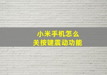 小米手机怎么关按键震动功能