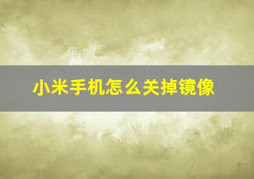 小米手机怎么关掉镜像