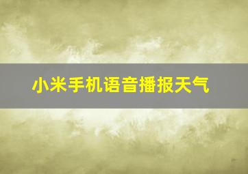 小米手机语音播报天气