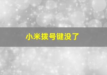 小米拨号键没了