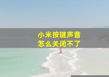 小米按键声音怎么关闭不了