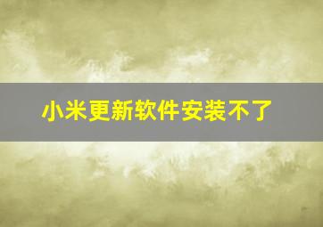 小米更新软件安装不了