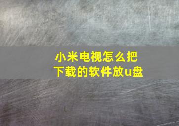 小米电视怎么把下载的软件放u盘