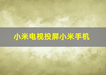 小米电视投屏小米手机