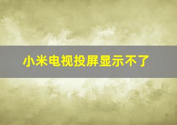 小米电视投屏显示不了