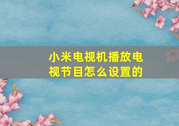 小米电视机播放电视节目怎么设置的