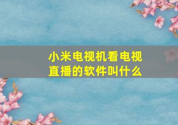 小米电视机看电视直播的软件叫什么