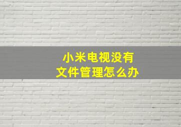 小米电视没有文件管理怎么办