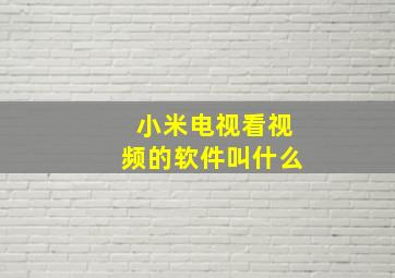 小米电视看视频的软件叫什么