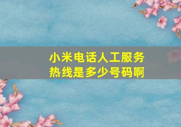 小米电话人工服务热线是多少号码啊