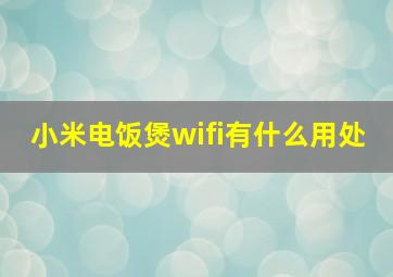 小米电饭煲wifi有什么用处