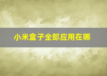 小米盒子全部应用在哪