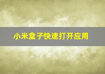 小米盒子快速打开应用