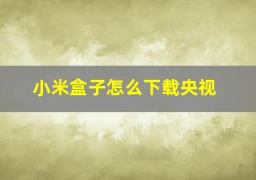 小米盒子怎么下载央视