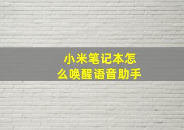 小米笔记本怎么唤醒语音助手