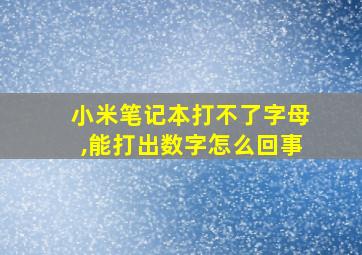 小米笔记本打不了字母,能打出数字怎么回事