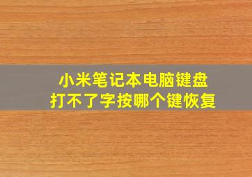 小米笔记本电脑键盘打不了字按哪个键恢复