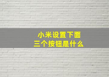 小米设置下面三个按钮是什么