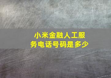 小米金融人工服务电话号码是多少