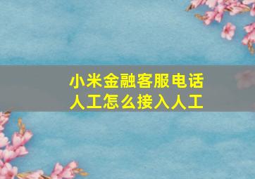 小米金融客服电话人工怎么接入人工