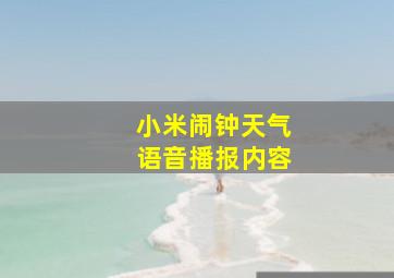 小米闹钟天气语音播报内容