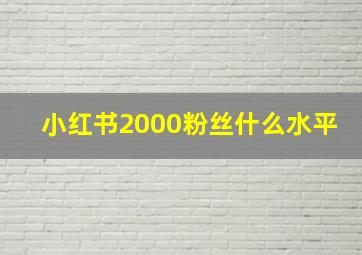 小红书2000粉丝什么水平