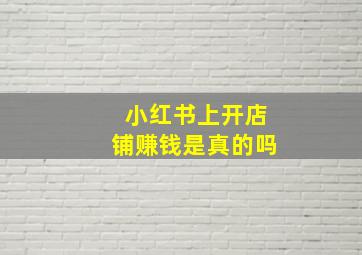 小红书上开店铺赚钱是真的吗