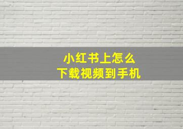 小红书上怎么下载视频到手机