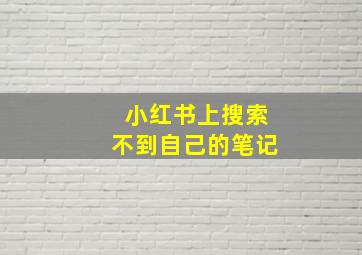 小红书上搜索不到自己的笔记