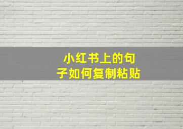 小红书上的句子如何复制粘贴