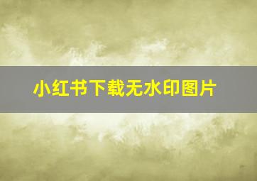 小红书下载无水印图片