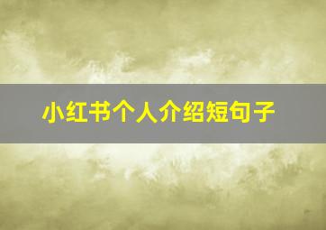 小红书个人介绍短句子