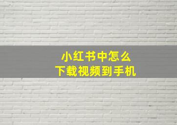 小红书中怎么下载视频到手机