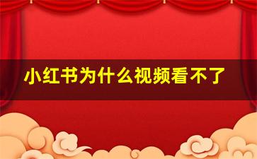 小红书为什么视频看不了