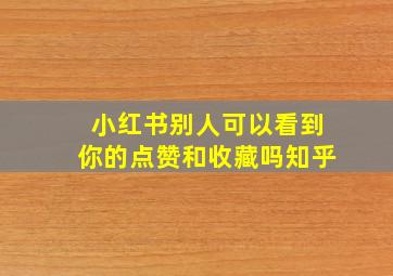 小红书别人可以看到你的点赞和收藏吗知乎