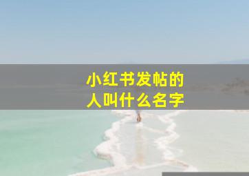 小红书发帖的人叫什么名字