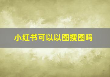 小红书可以以图搜图吗