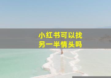 小红书可以找另一半情头吗