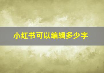 小红书可以编辑多少字