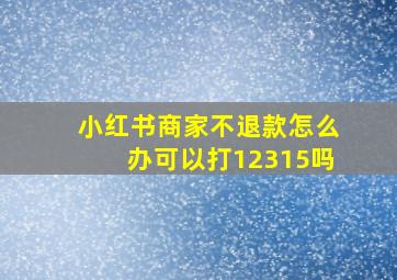 小红书商家不退款怎么办可以打12315吗