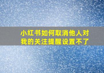 小红书如何取消他人对我的关注提醒设置不了