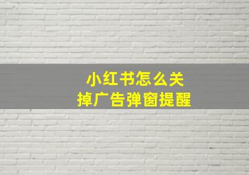 小红书怎么关掉广告弹窗提醒