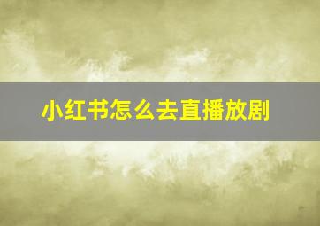 小红书怎么去直播放剧