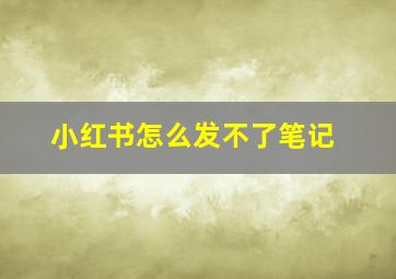 小红书怎么发不了笔记