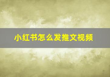 小红书怎么发推文视频