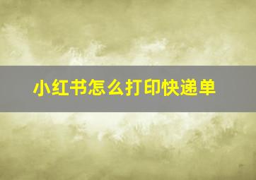 小红书怎么打印快递单