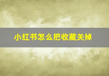 小红书怎么把收藏关掉