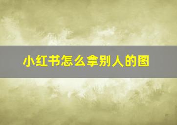 小红书怎么拿别人的图